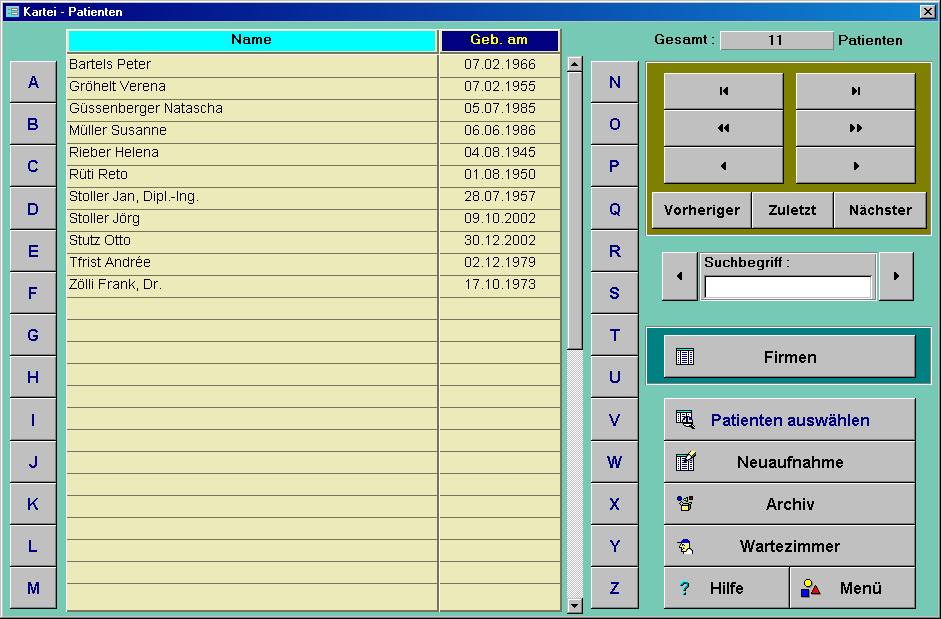 Kartei - Patienten